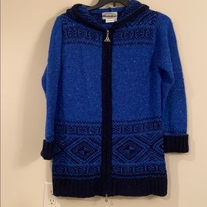 Arancrafts Sweater from Ireland 100% Wool Blue M